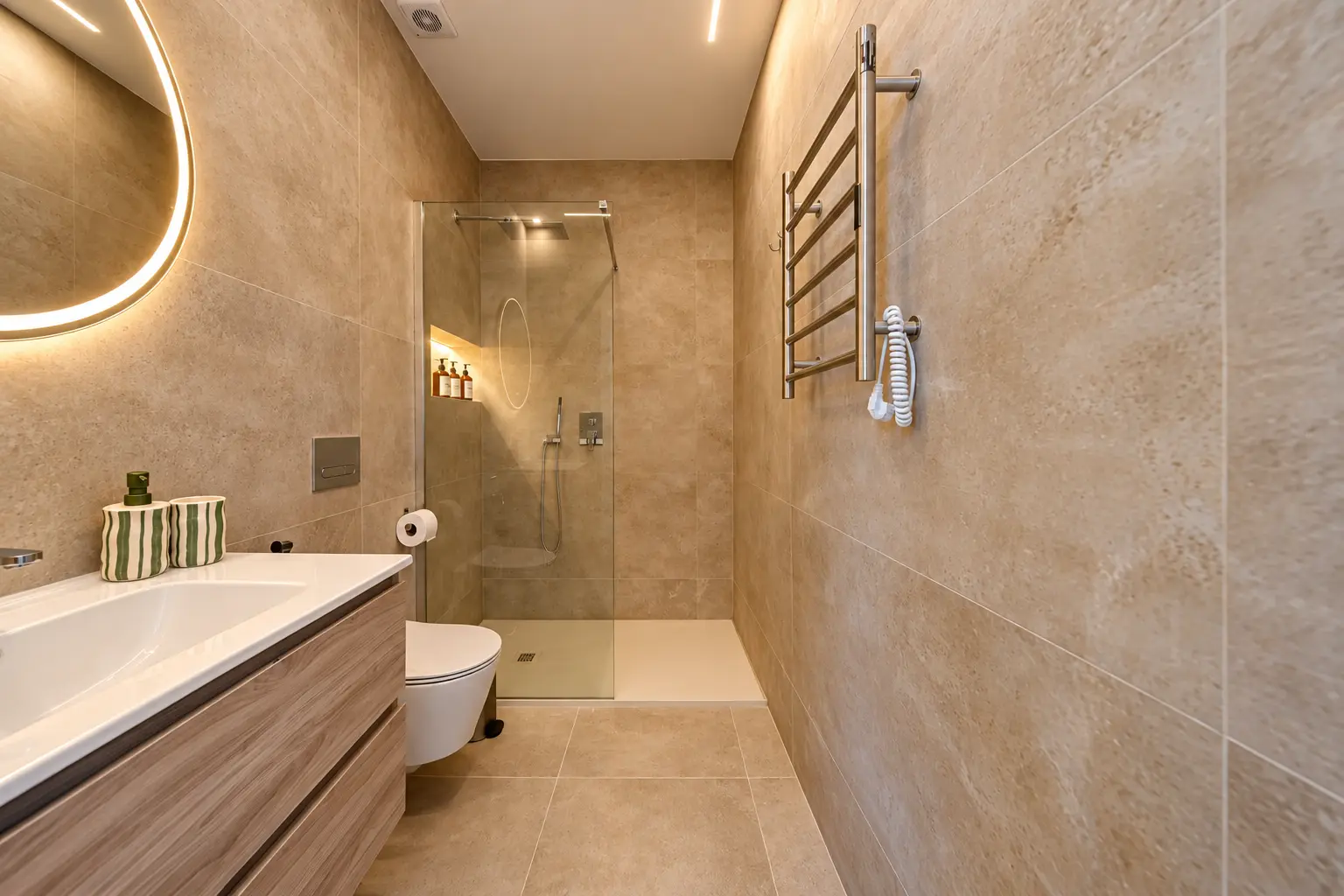 Left Residence — Bathroom with walk-in shower