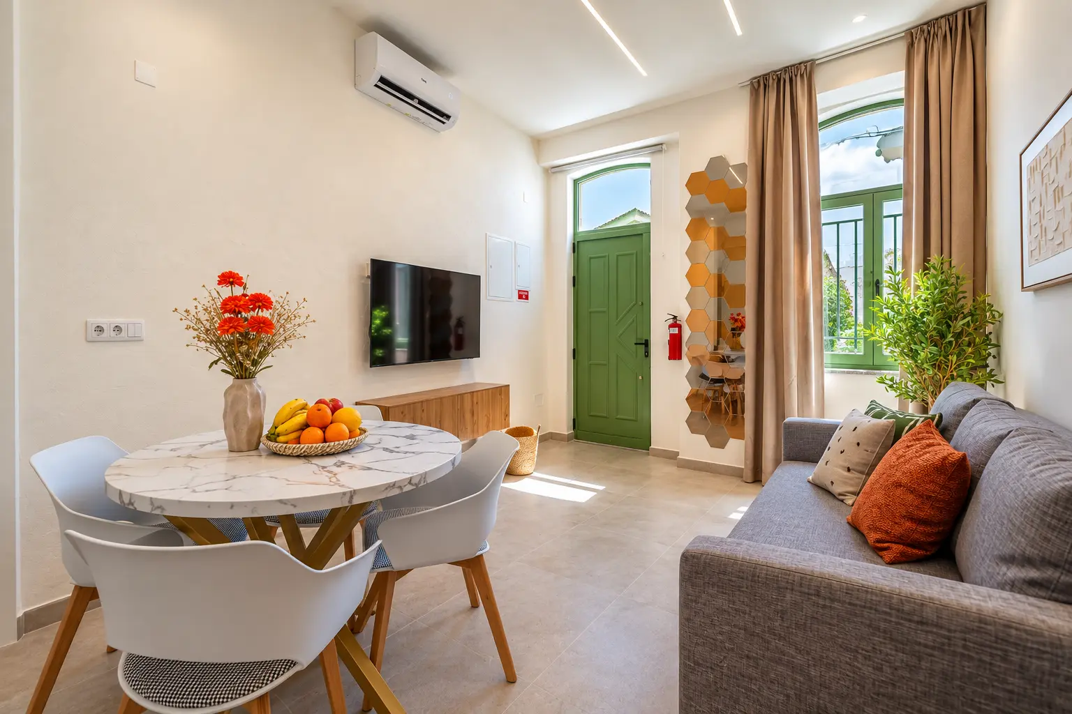 Right Residence — Living & dining area